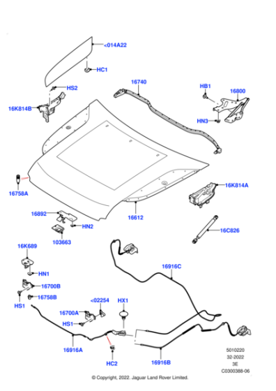 LR131291 - Land Rover Hood