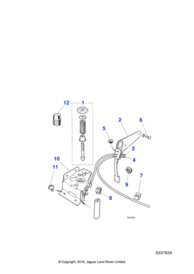 HNA2548AA - Jaguar Bonnet release cable
