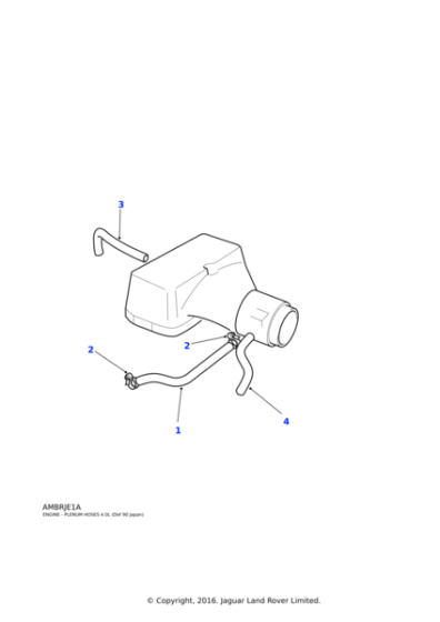 LLH500100 - Land Rover Hose-rocker to plenum