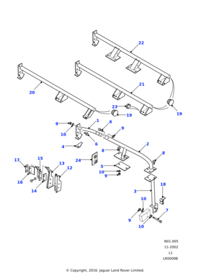 ALR6809 - Land Rover Plate & weld nut assembly-seat belt rear mounting