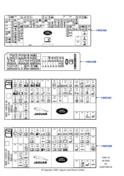 LR147047 - Land Rover Label - Fuse Identification