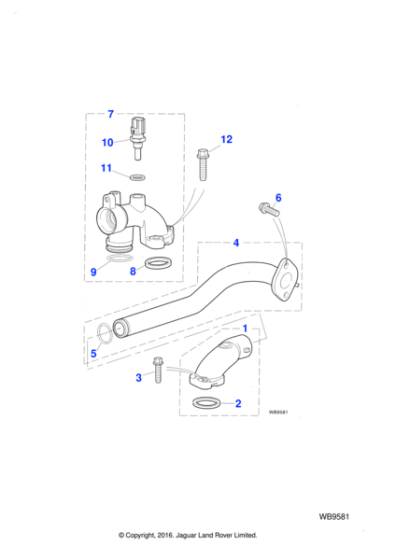 C2S22683 - Jaguar Water bypass pipe