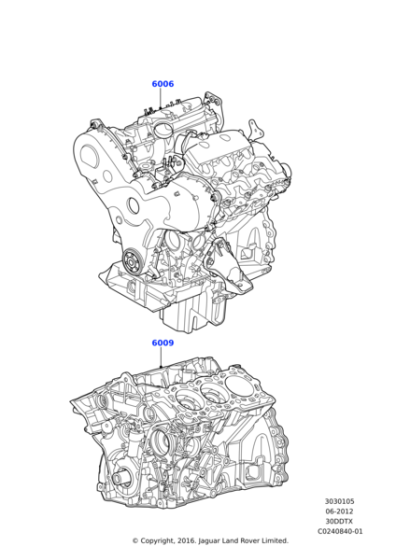 LR127427 - Land Rover Engine - Stripped