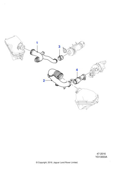 C2D51690 - Jaguar Air intake tube