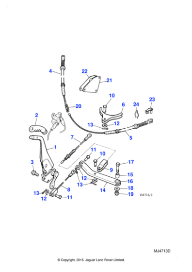 CAC86012 - Jaguar Handbrake cable