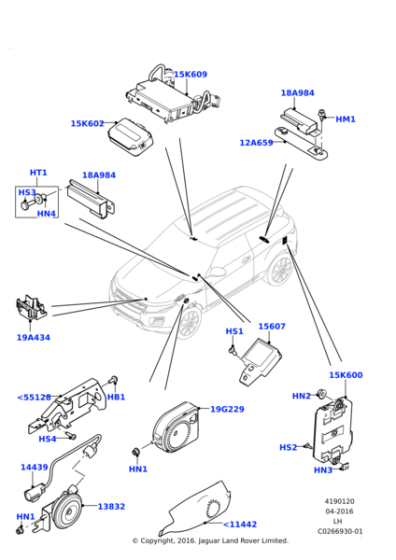 LR068413 - Land Rover Horn