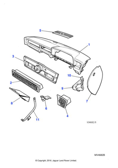 BDC9426 - Jaguar Facia centre and relay bracket strut