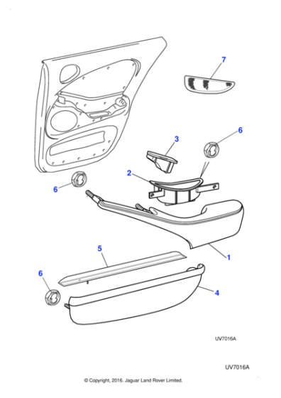 XR811673AGM - Jaguar Door armrest