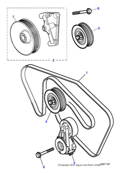 XR86445 - Jaguar Drive belt tensioner