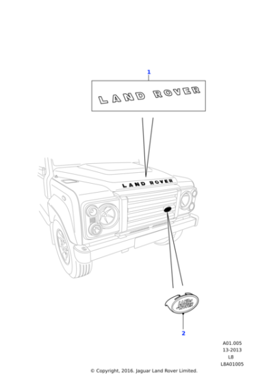 Land Rover Front Grille - Silver Badge