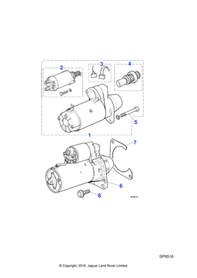 37H8362J - Jaguar Starter motor drive