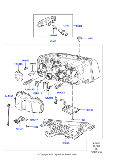LR021900 - Land Rover Headlamp