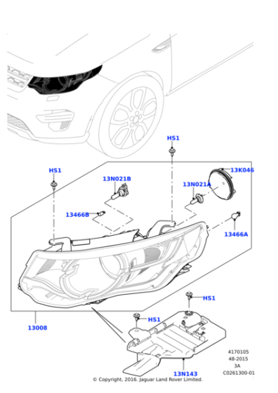 LR076130 - Land Rover Headlamp