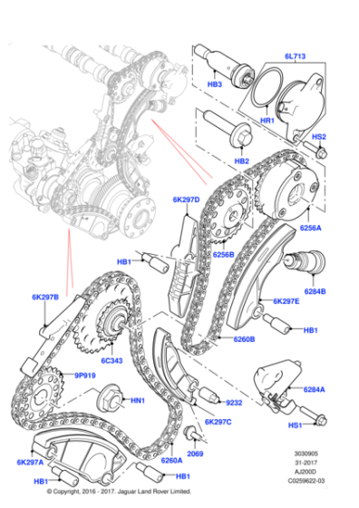LR138833 - Land Rover Tensioner - Timing Chain
