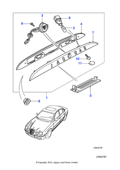 XR827789XXX - Jaguar Number plate plinth