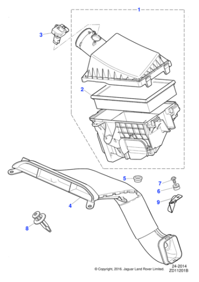 C2Z1684 - Jaguar Air intake tube