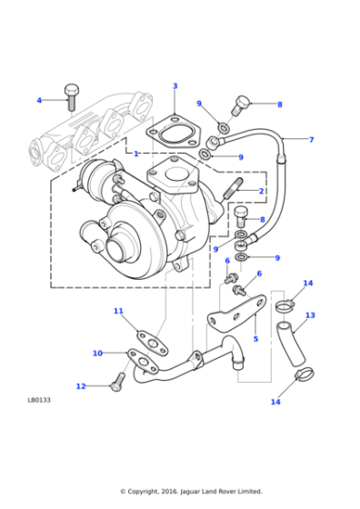 LR008839 - Land Rover Turbocharger assembly