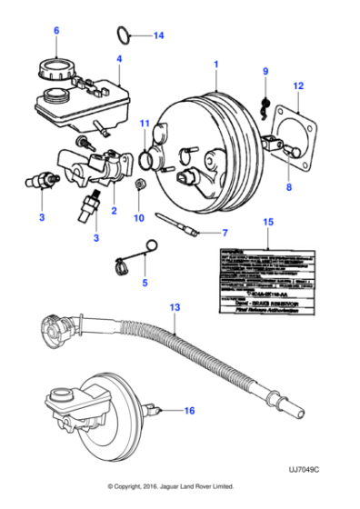 XR826246 - Jaguar Brake master cylinder