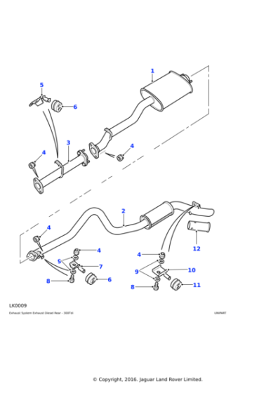 ESR2384 - Land Rover Rear assembly exhaust system