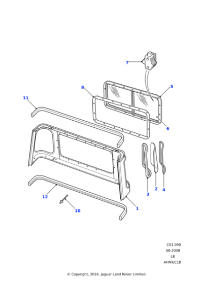 MWC4711 - Land Rover Glass-rear quarter