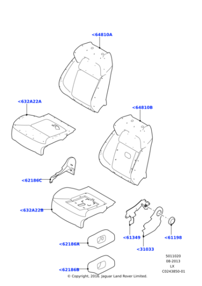 LR042343 - Land Rover Pad - Seat Back