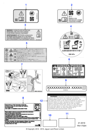 XR857995 - Jaguar Warning label