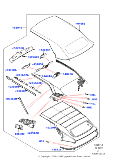 LR081735 - Land Rover MOTOR - HEADER PANEL