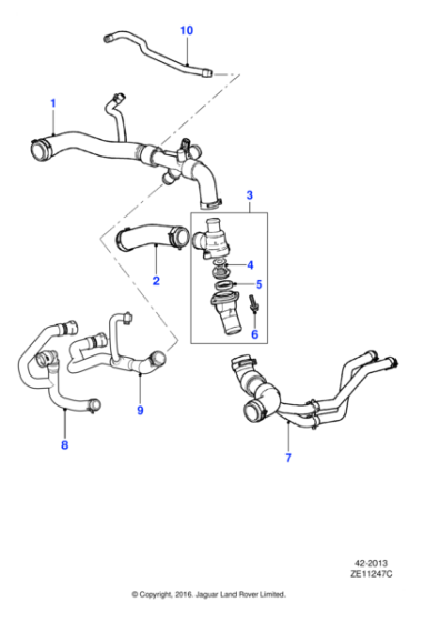 AJ813558 - Jaguar Thermostat housing