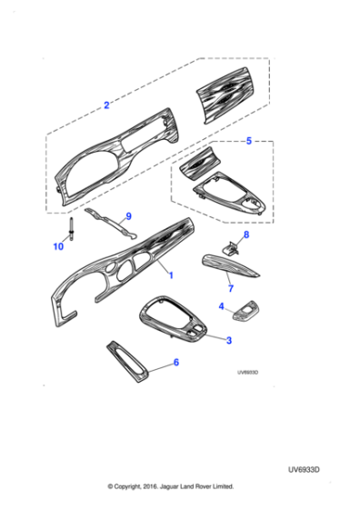 XR833609 - Jaguar Facia veneer panel