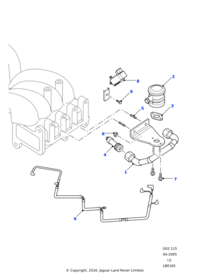 YDJ100000 - Land Rover Solenoid-secondary air injection vacuum