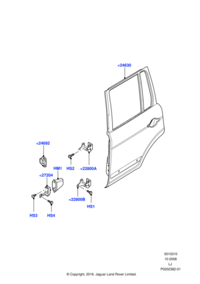 LR034203 - Land Rover Door - Rear