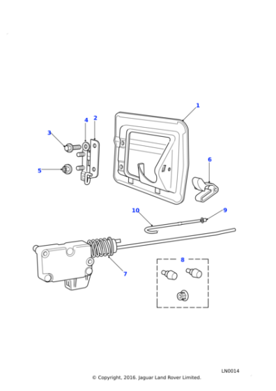 ALR7012 - Land Rover Actuator-fuel flap release