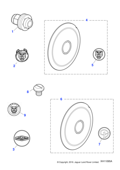 C2C30081 - Jaguar Road wheel badge