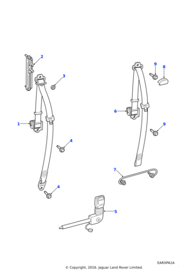 EVB500730PMA - Land Rover Seat Belt