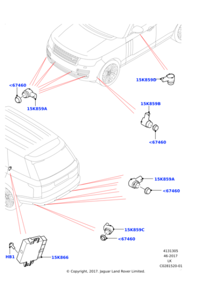 LR093843 - Land Rover Sensor - Parking Aid System