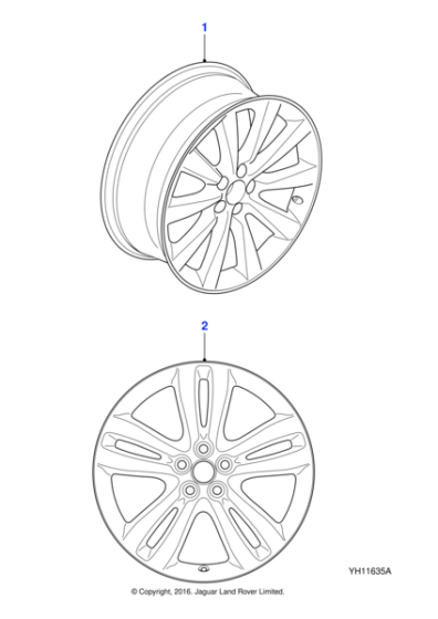C2D7281 - Jaguar Alloy road wheel