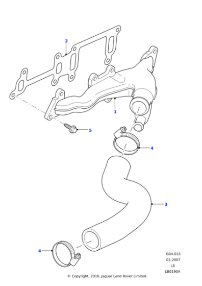 LR004460 - Land Rover Hose - Water
