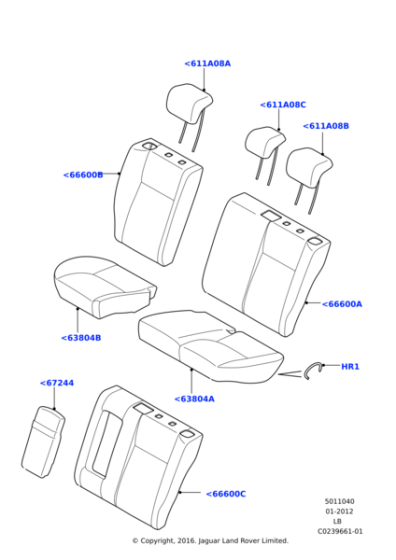 LR035948 - Land Rover Cover - Seat Back