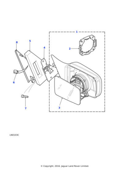 CRB501400PMA - Land Rover Mirror assembly-electric control exterior