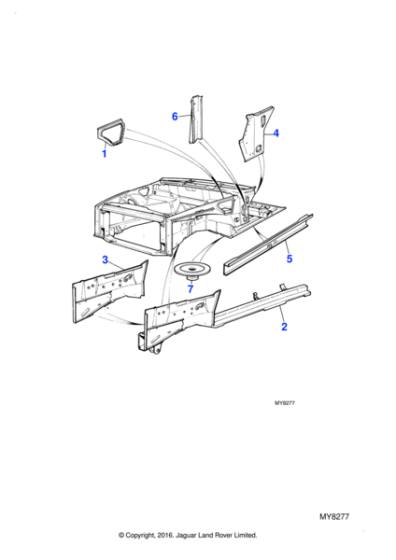 AEU1243 - Jaguar Wing valance panel