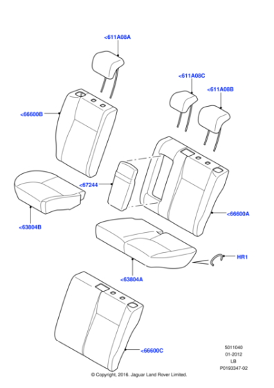 LR019862 - Land Rover Cover - Seat Cushion