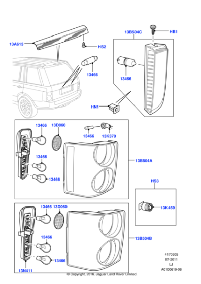XFD000043 - Land Rover Lamp - Rear
