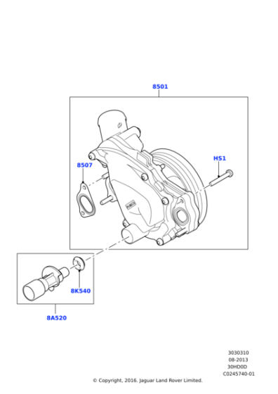 LR033993 - Land Rover Pump - Water