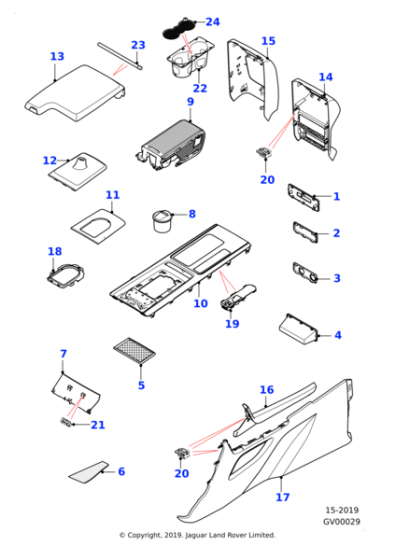 T2H23898CJA - Jaguar Armrest lid