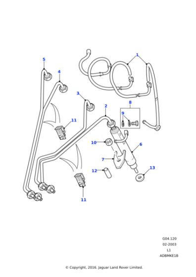 STC793 - Land Rover Pipe-cylinder 1-high pressure fuel injection