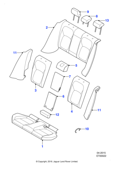 T4N32657PVJ - Jaguar Bolster cover