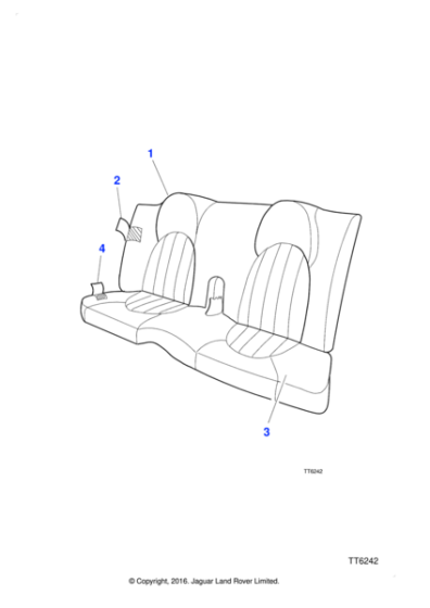 C2N2186LHJ - Jaguar Seat squab