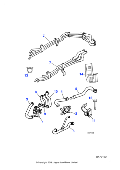 XR87490 - Jaguar Heater hose