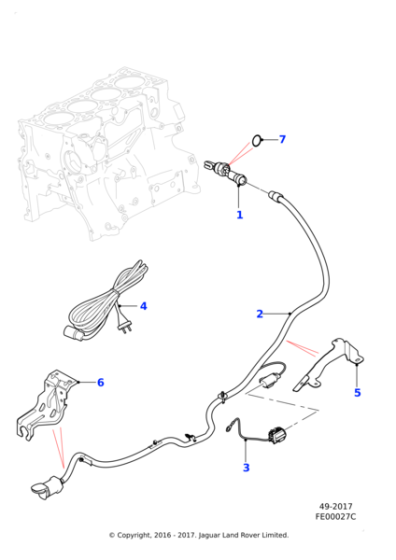 T4N28526 - Jaguar Block heater harness
