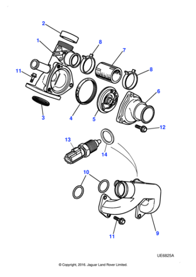 NCE2247AD - Jaguar Thermostat housing